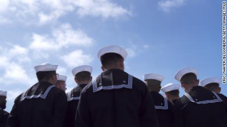 Navy sailors at Naval Base Point Loma in San Diego, California, US, on Monday, March 13, 2023.  Photographer: Eric Thayer/Bloomberg
