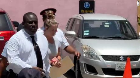 American Lindsay Shiver arrives at a court hearing in the Bahamas on Wednesday.