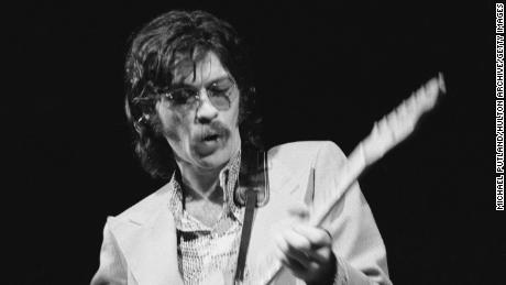 Canadian musician Robbie Robertson performing with The Band at the Royal Albert Hall, London, June 3, 1971. 