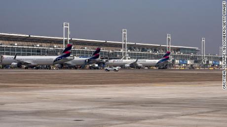 LATAM Airlines aircraft pictured in Santiago, Chile, on May 5.