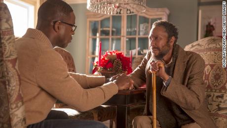 Jones, right, starred as William Hill, the biological father of Randall Pearson, played by Sterling K. Brown, in &quot;This Is Us.&quot;