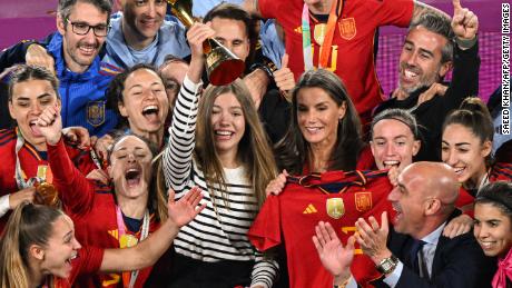 Spanish queen celebrates side&#39;s World Cup victory as British royals stay home