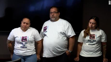 The family of Eddie Irizarry holds a press conference on Tuesday, August 22, 2023.