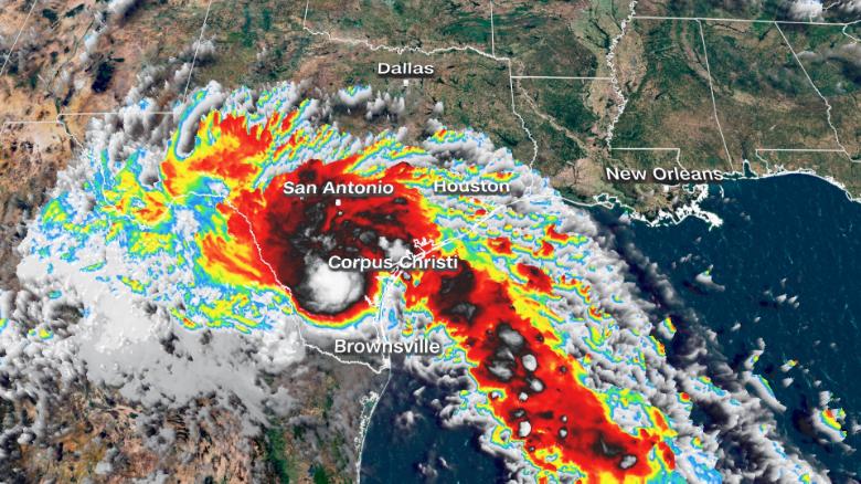 Harold pushing into Texas with strong winds and heavy rain 