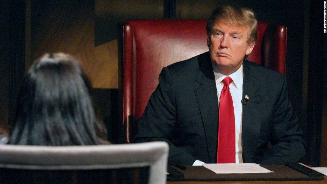 Trump is seen on set during the season finale of &quot;The Celebrity Apprentice&quot; in 2009.