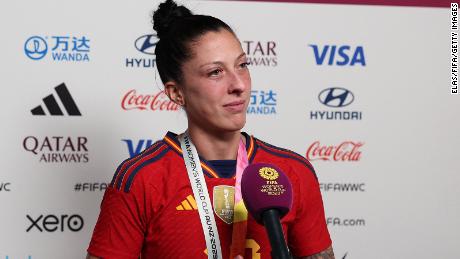 Jennifer Hermoso is a star player on Spain&#39;s women&#39;s soccer team, which won its first World Cup in history.
