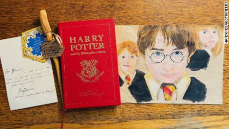 Pictured is the special Harry Potter book with Carina Haouchine&#39;s competition entry from when she was 15.