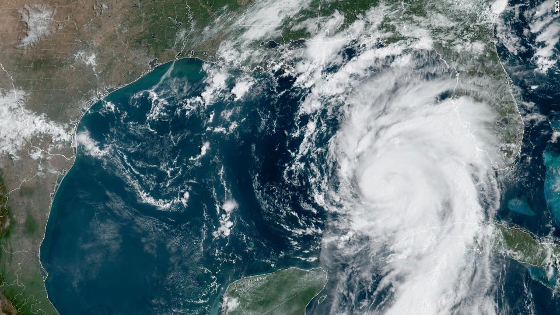 This satellite image, taken at 11:15 a.m. ET on August 29, shows Hurricane Idalia moving toward Florida.