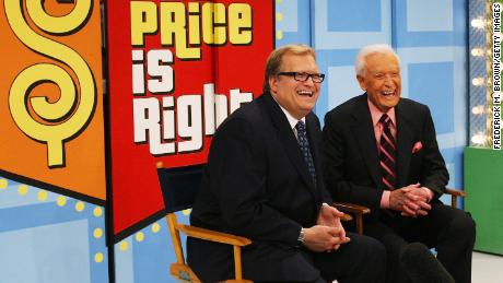 (From left) Drew Carey and Bob Barker on &#39;The Price Is Right&#39; in 2009. 