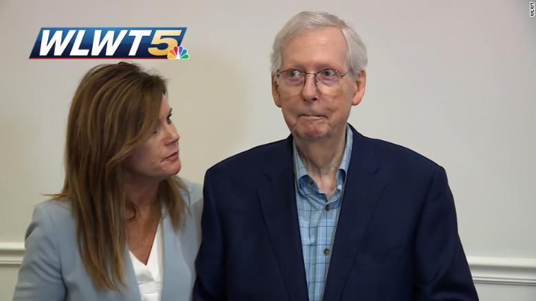 McConnell appears to freeze while speaking with reporters