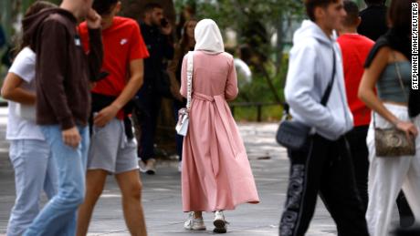 A Muslim woman wearing an abaya, pictured in Nantes, France, on August 29