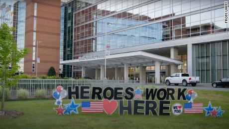 A screengrab from a UAMS promotional video shows a sign on the lawn of the university&#39;s medical center.