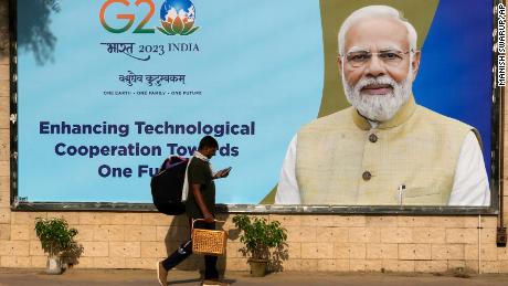 Billboards of Indian Prime Minister Narendra Modi have sprung up across New Delhi ahead of this week&#39;s G20 summit.