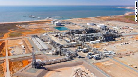 Chevron&#39;s Wheatstone LNG facility in Western Australia is one of two facing disruption. 