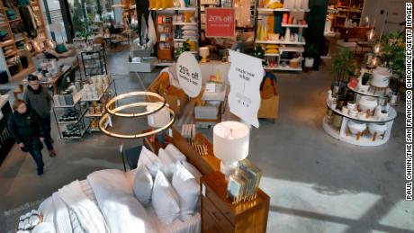 Customers shop at a new West Elm store at the Hillsdale Shopping Center in San Mateo, California.