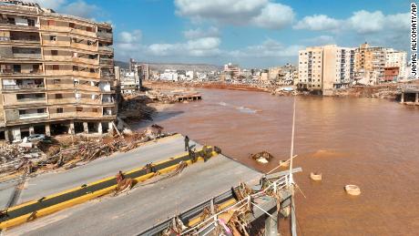 Flooding in the city of Derna, in eastern Libya on Tuesday.