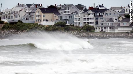 Waves come ashore, on Saturday, September 15, 2023, in Hampton Beach, New Hampshire.
