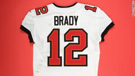 The jersey Tom Brady wore in the last game of his 23-season career.