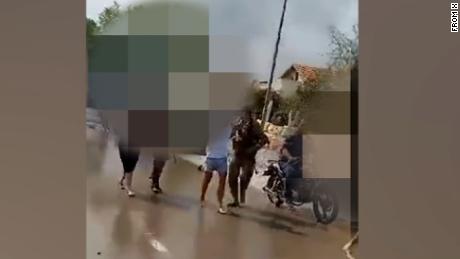 Video geolocated by CNN showed five civilians taken captive by Hamas in Be&#39;eri near the Gaza border.