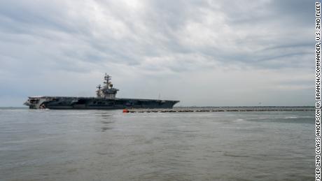 Aircraft carrier USS Dwight D. Eisenhower deploys from Naval Station Norfolk, Oct. 14, 2023