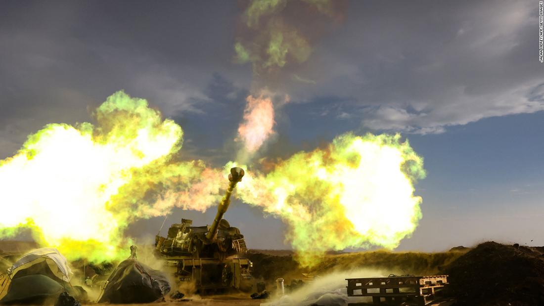 An Israeli artillery unit fires during a military drill in Golan Heights, Israel near the border with Lebanon on November 2.