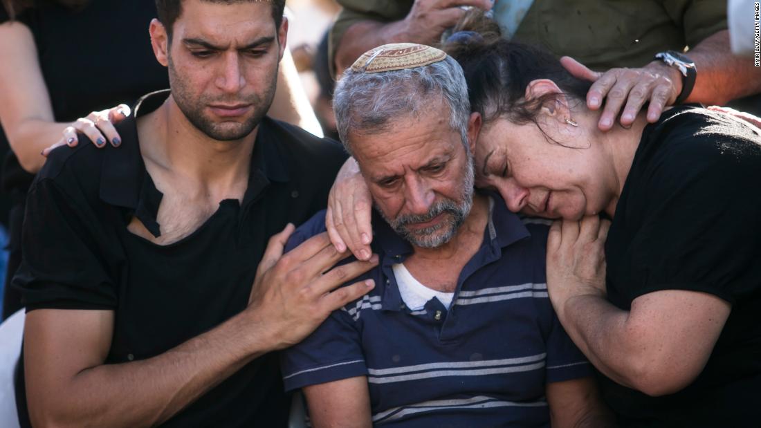 Family and friends attend the funeral of fallen Israeli soldier, Ya&#39;akov Ozeri, in Meron, Israel on November 8. 