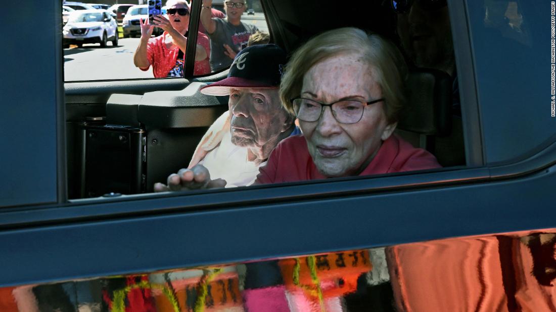 The Carters appear at &lt;a href=&quot;https://www.cnn.com/2023/09/23/politics/jimmy-rosalynn-carter-georgia-festival/index.html&quot; target=&quot;_blank&quot;&gt;the Peanut Festival Parade&lt;/a&gt; in Plains, Georgia, in September 2023. It was the first time the former first lady had been seen in public since she was diagnosed with dementia in May.