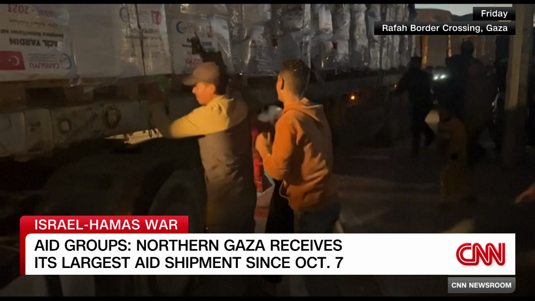 U.N says 61 trucks delivered aid in Northern Gaza on Saturday