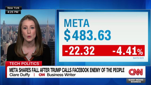 Gemist: Meta Shares Fall Sharply After Trump Calls Facebook "enemy Of