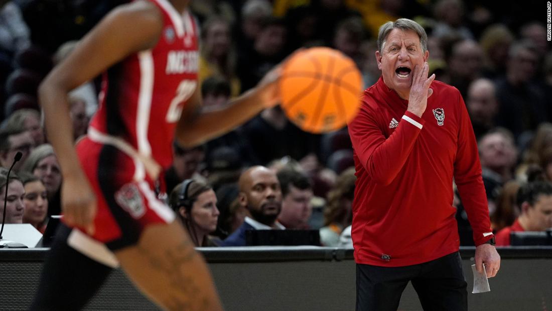 North Carolina State head coach Wes Moore directs his team during the second half.