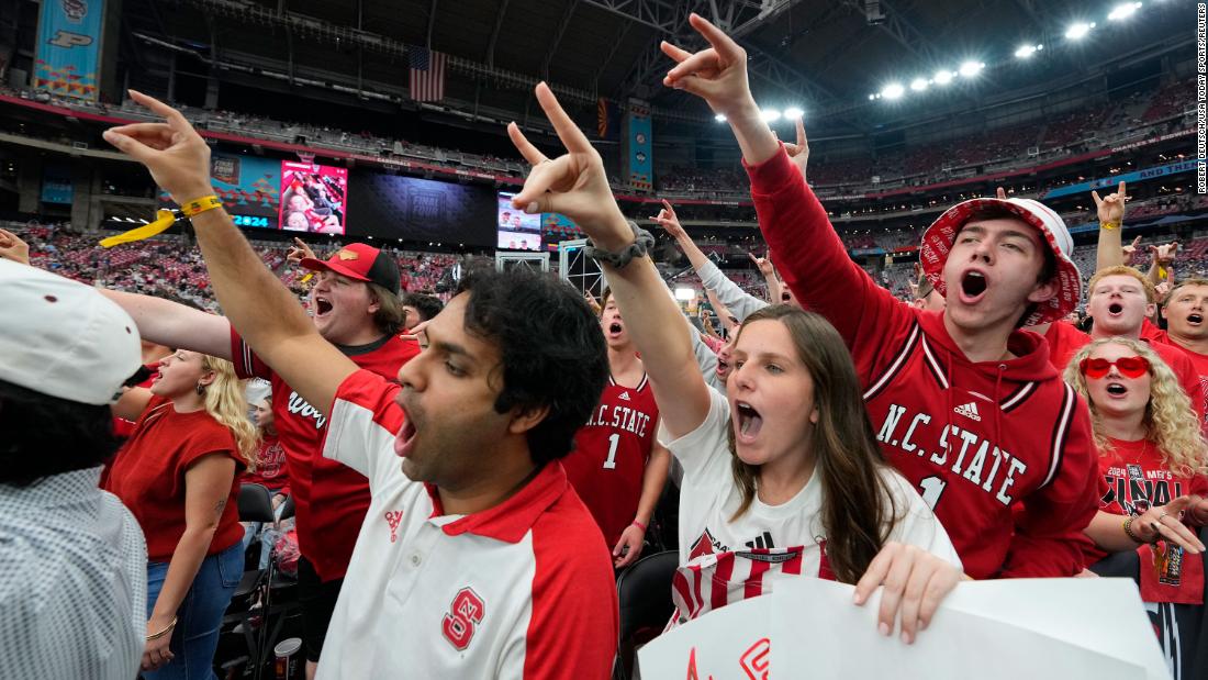 Wolfpack fans cheer before the game.