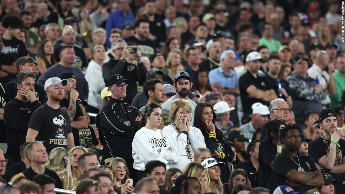 Purdue fans look on during the championship game.