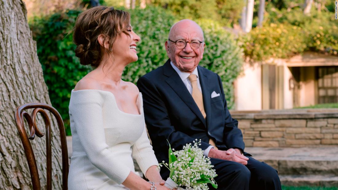 Murdoch and his fifth wife, Elena Zhukova, pose for a photo during their &lt;a href=&quot;https://www.cnn.com/2024/06/02/media/rupert-murdoch-elena-zhukova-wife/index.html&quot; target=&quot;_blank&quot;&gt;wedding ceremony&lt;/a&gt; in Los Angeles in June 2024.