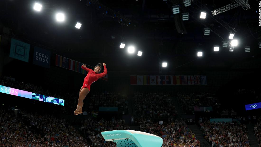 Biles competes in the individual vault final in August 2024. She took home the gold, her &lt;a href=&quot;https://www.cnn.com/2024/08/03/sport/simone-biles-rebeca-andrade-vault-final-paris-olympics-spt-intl/index.html&quot; target=&quot;_blank&quot;&gt;10th Olympic medal&lt;/a&gt;.